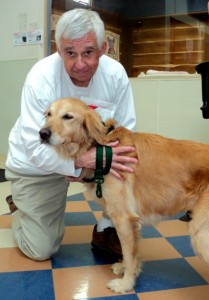 Picture of Bob and rescued dog Trust