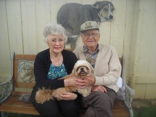 Tim and his wife with Gizmo