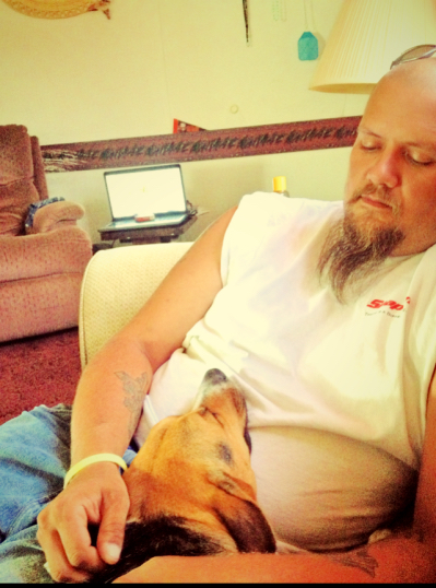 Jason and Dixie watching tv