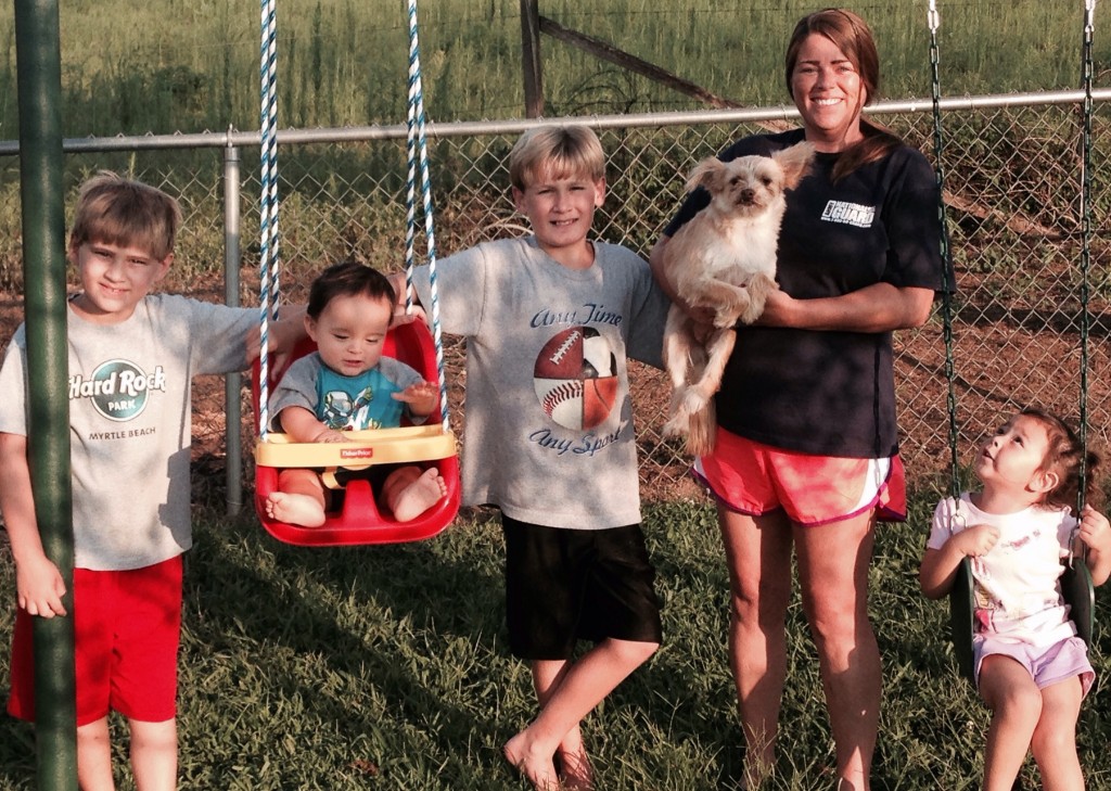 Elizabeth with Roxie and family