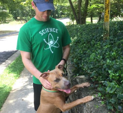 Aaron and Waffles at park_cropped