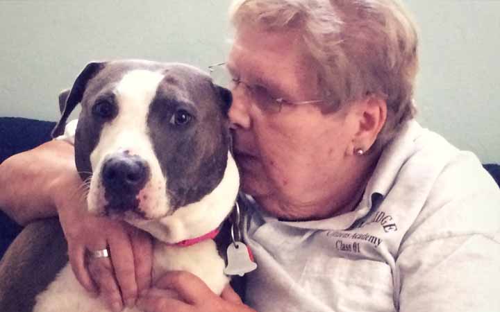 Veteran credits abandoned Pit Bull with saving her life