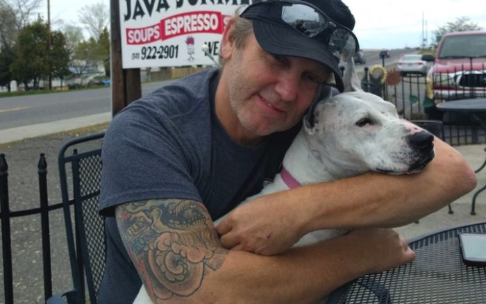 Deaf bait dog rescued from cruel life saves Air Force veteran from loneliness