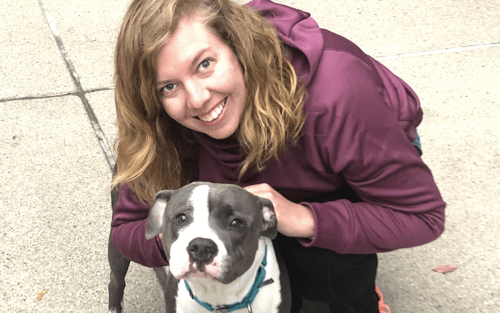 Army soldier gives nervous pocket Pittie the security of a forever home