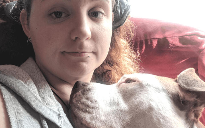 Navy veteran stays afloat with help from cuddle-loving Pit Bull