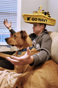 Adopted dog helps Naval officer and his wife stay healthy during COVID-19