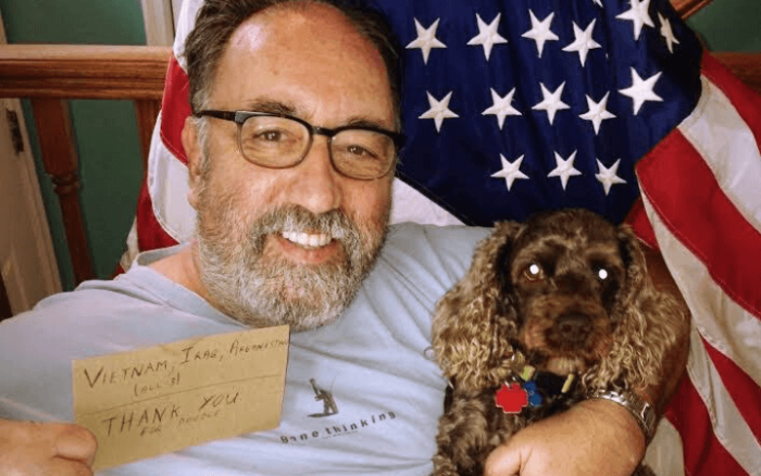 Shelter dog gives thanks to veteran of Vietnam, Iraq, and Afghanistan wars
