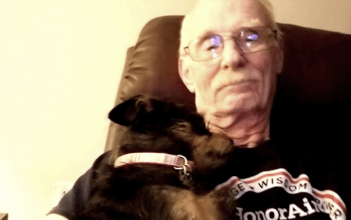 Former Army flight medic and lifelong caregiver rescues dog who nurtures him in return