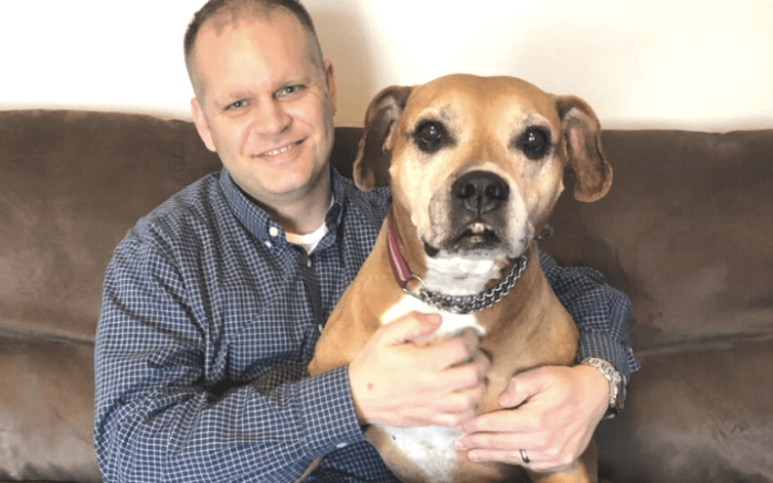 Air Force veteran with a heart for underdogs rescues twice surrendered senior dog