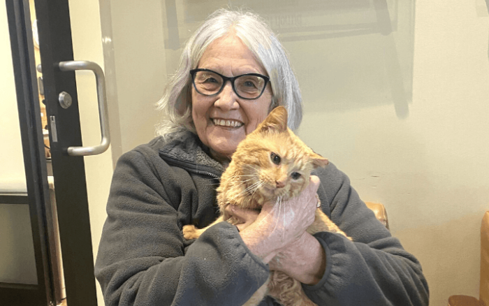 Lonely Air Force veteran finds renewed purpose with special needs senior cat