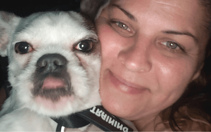 Canine cruelty survivor helps Navy veteran stay the course