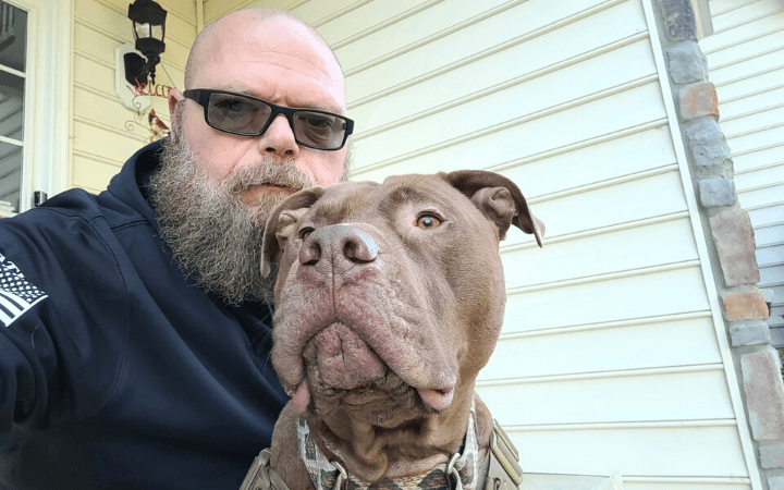 Surrendered dog becomes retired Navy war veteran’s supportive shadow