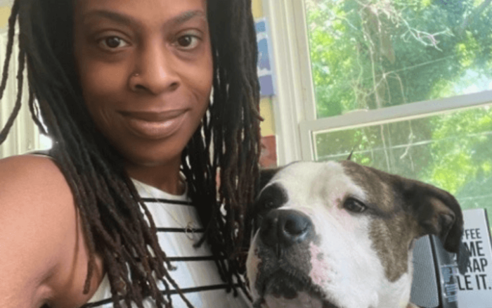 Joyful rescue dog sails into Navy veteran's life when she needs him most