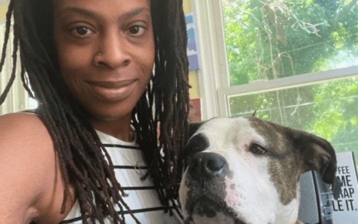 Joyful rescue dog sails into Navy veteran's life when she needs him most