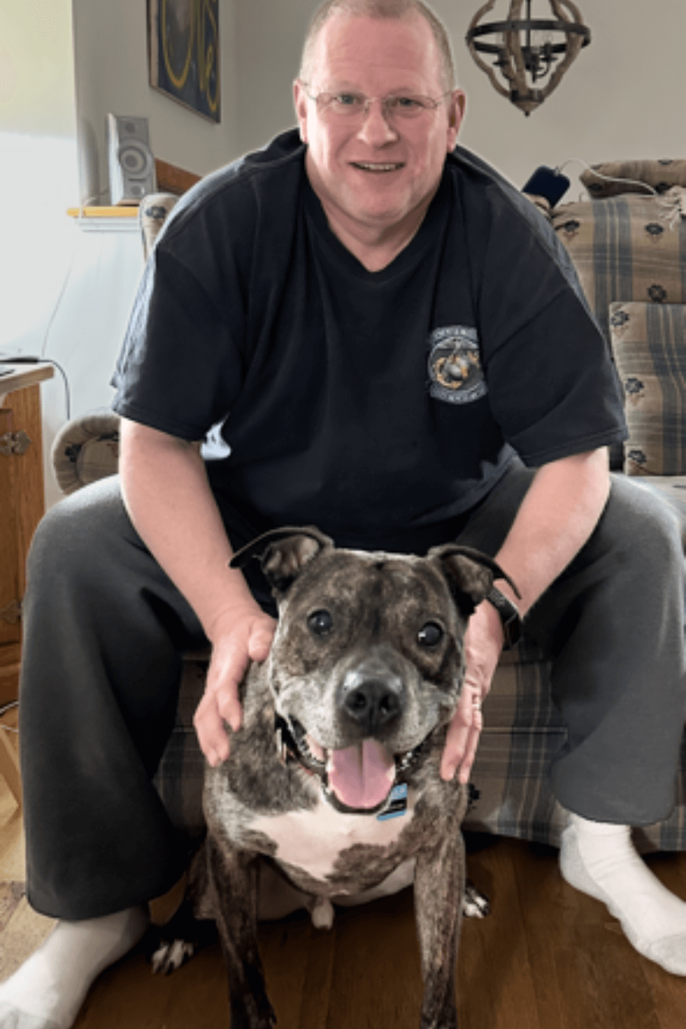 Marine veteran adopts cuddlesome Pit Bull to cope with loneliness of retirement