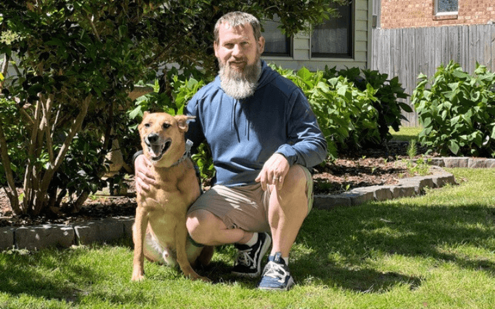 Retired Navy veteran gains newfound joy with quirky rescue dog