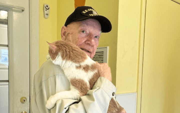John and Lilly 720×450 v1 92 year-old Coast Guard widower adopts old cat to battle his grief