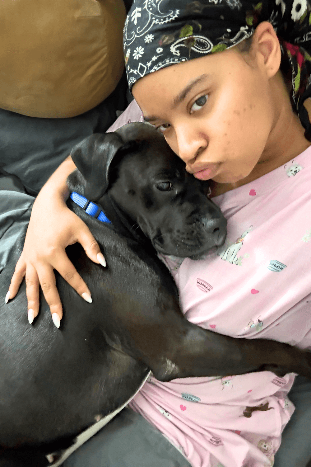 Young sailor washes away the blues with spirited rescue dog