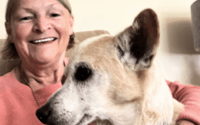 Army veteran smitten with a pint-sized special needs senior dog