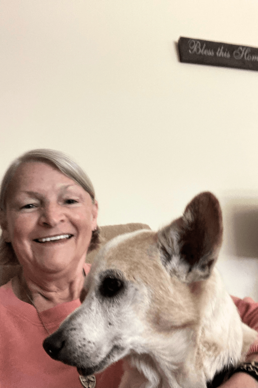 Army veteran smitten with a pint-sized special needs senior dog